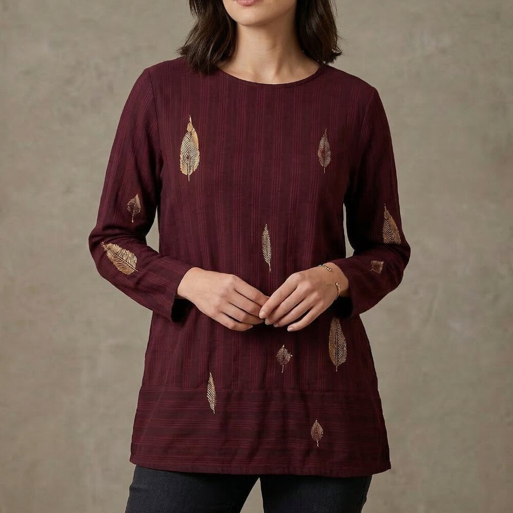 Bread Staley Gretzinger Hand Painted Tunic Top USA Artisan Size 2